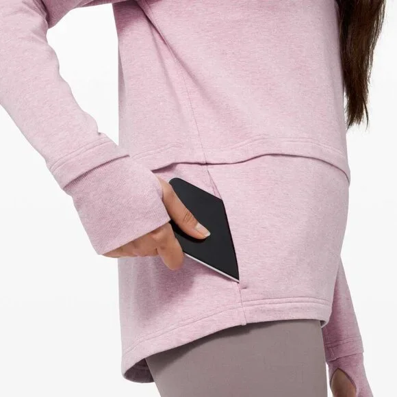 Lululemon Find Your Unwind Pullover Heathered Pink Taupe W3DBSS Size 8 - Picture 9 of 9